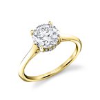 Sylvie Round Cut Solitaire Hidden Halo Engagement Ring - Carter S2683