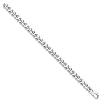 14K White Gold 8.5mm Beveled Curb Bracelet LF680-8