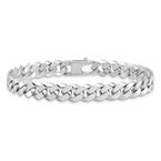 Leslie's 14K White Gold 8.5mm Beveled Curb Bracelet LF680-8
