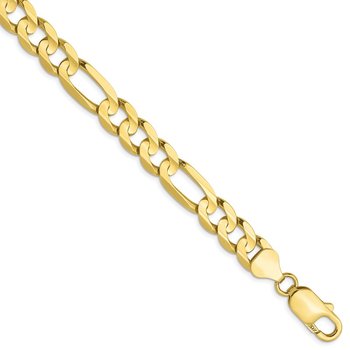 10K 7.5mm Concave Figaro Bracelet 8103