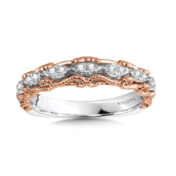 Vintage Layered Diamond Wedding Band R1028BWP