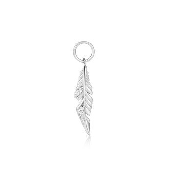 Silver Feather Earring Charm EC052-02H
