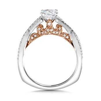 Crisscross Engagement Ring w/ Two-Tone Undergallery R1009WP