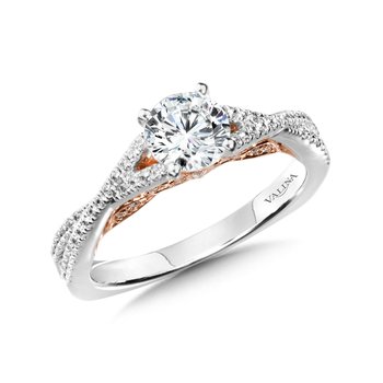 Crisscross Engagement Ring w/ Two-Tone Undergallery R1009WP