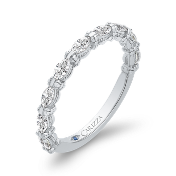 14K White Gold Marquise Diamond Wedding Band CA0252B-37W-1.00