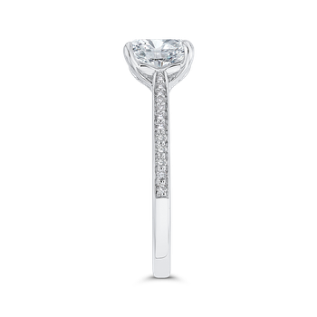 14K White Gold Emerald Cut Diamond Engagement Ring (Semi-Mount) CAE0426EH-37W-1.25