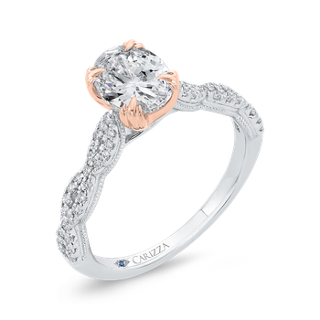 14K Two-Tone Gold Diamond Engagement Ring (Semi-Mount) CAO0534EH-37WP-1.25