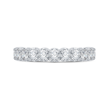 14K White Gold Round Diamond Euro Shank Wedding Band CA0037B-37W