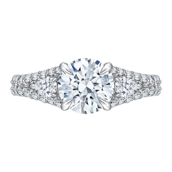 14K Two-Tone Gold Round Diamond Engagement Ring with Split Shank (Semi-Mount) CA0123E-37WY-2.00
