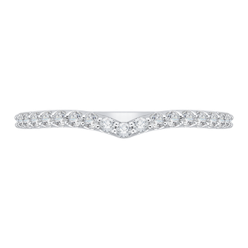 14K White Gold Round Diamond Wedding Band CAO0126BQ-37W-1.50