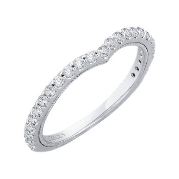 14K White Gold Round Diamond Wedding Band CAO0126BQ-37W-1.50