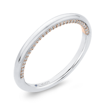 14K Two-Tone Gold Half-Eternity Round Diamond Wedding Band CA0437BH-37WP-1.00