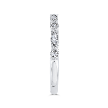 14K White Gold Round Diamond Half-Eternity Wedding Band CA0445BH-37W-1.00