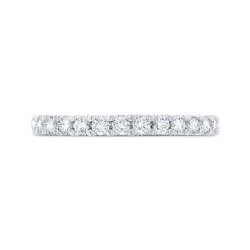Round Cut Diamond Half-Eternity Wedding Band In 14K White Gold CAA0427BH-37W-1.45