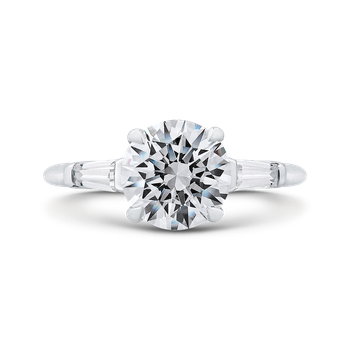 14K White Gold Round Diamond Classic Engagement Ring (Semi-Mount) CA0251E-37W-2.00