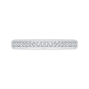 14K White Gold Round Diamond Wedding Band CA0107B-37W
