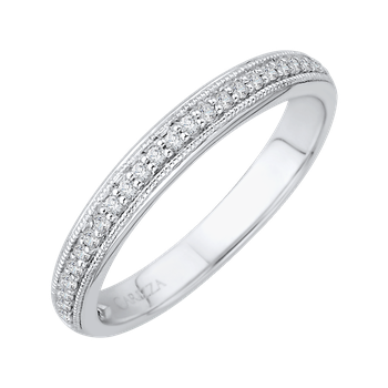 14K White Gold Round Diamond Wedding Band CA0107B-37W