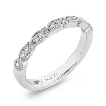 Half-Eternity Wedding Band In Round Diamond 14K White Gold CA0439BH-37W-1.00