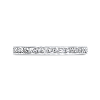 Round Cut Diamond Half-Eternity Wedding Band In 14K Two-Tone Gold CAQ0430BH-37WY-1.00