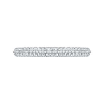 Round Diamond Wedding Band In 14K White Gold CA0217B-37W-1.50