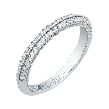 Round Diamond Wedding Band In 14K White Gold CA0217B-37W-1.50