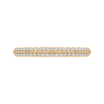 Round Diamond Half-Eternity Wedding Band In 14K Yellow Gold CA0217B-37-1.50