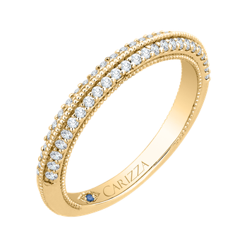 Round Diamond Half-Eternity Wedding Band In 14K Yellow Gold CA0217B-37-1.50