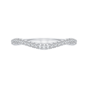 14K White Gold Round Diamond Wedding Band CA0172BH-37W