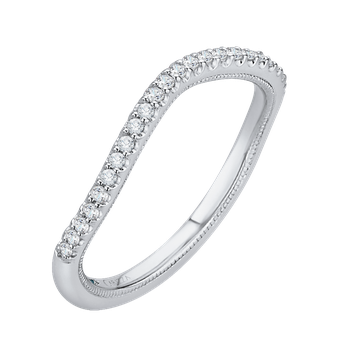 14K White Gold Round Diamond Wedding Band CA0172BH-37W