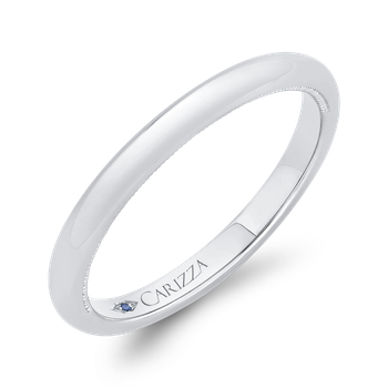 14K White Gold Plain Wedding Band CA0469B-W-1.00
