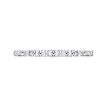 14K White Gold Round Diamond Wedding Band with Euro Shank CA0101B-37W