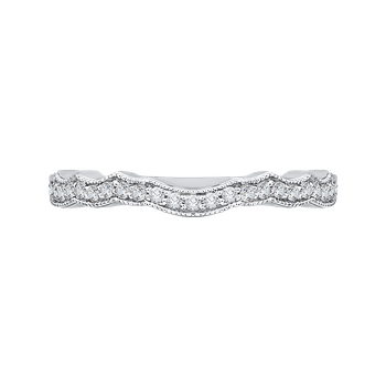 14K White Gold Round Diamond Half-Eternity Wedding Band CAO0165BH-37W-1.50