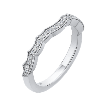 14K White Gold Round Diamond Half-Eternity Wedding Band CAO0165BH-37W-1.50