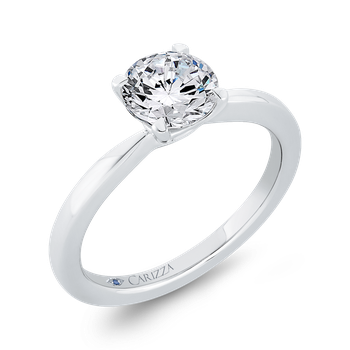 14K White Gold Solitaire Engagement Ring (Semi-Mount) CA0505E-W-1.00