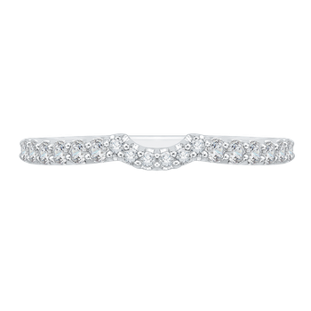 14K White Gold Round Diamond Wedding Band CA0120B-37W