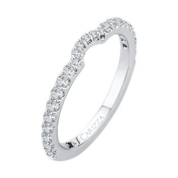 14K White Gold Round Diamond Wedding Band CA0120B-37W