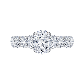 14K White Gold Oval Diamond Engagement Ring (Semi-Mount) CAO0189EH-37W-1.50