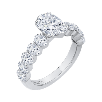 14K White Gold Oval Diamond Engagement Ring (Semi-Mount) CAO0189EH-37W-1.50