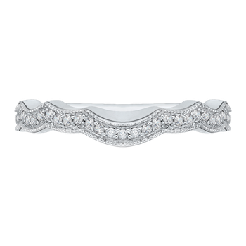 14K White Gold Round Diamond Wedding Band CA0150BQ-37W