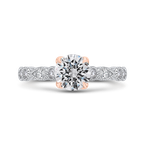 Carizza 14K Two-Tone Gold Round Diamond Engagement Ring (Semi-Mount) CA0431EH-37WP-1.00