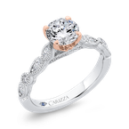 Carizza 14K Two-Tone Gold Round Diamond Engagement Ring (Semi-Mount) CA0431EH-37WP-1.00
