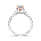 Carizza 14K Two-Tone Gold Round Diamond Engagement Ring (Semi-Mount) CA0431EH-37WP-1.00