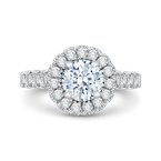 Carizza 14K White Gold Round Halo Diamond Engagement Ring (Semi-Mount) CA0037E-37W