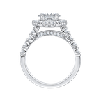 Carizza 14K White Gold Round Halo Diamond Engagement Ring (Semi-Mount) CA0037E-37W