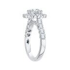 Carizza 14K White Gold Round Halo Diamond Engagement Ring (Semi-Mount) CA0037E-37W