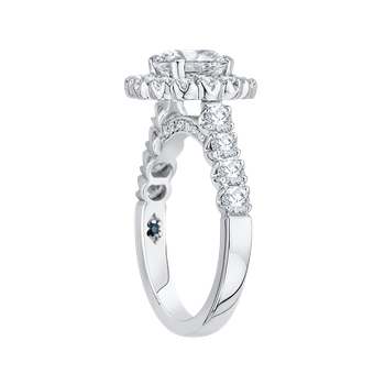 14K White Gold Round Halo Diamond Engagement Ring (Semi-Mount) CA0037E-37W