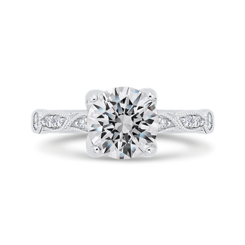 14K White Gold Diamond Engagement Ring (Semi-Mount) CA0473EH-37W-1.50