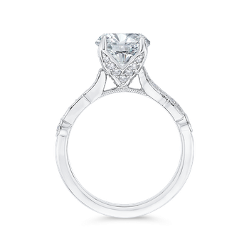 14K White Gold Diamond Engagement Ring (Semi-Mount) CA0473EH-37W-1.50