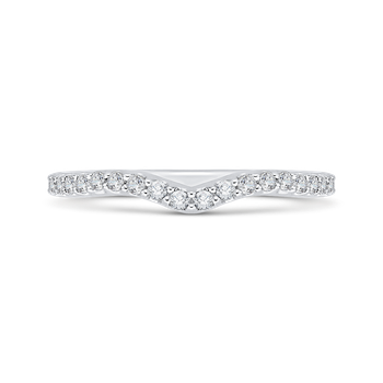 14K White Gold Round Diamond Wedding Band CA0177BH-37W