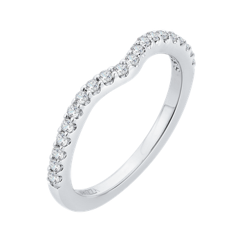 14K White Gold Round Diamond Wedding Band CA0177BH-37W